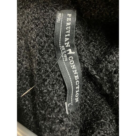 Peruvian Connection Black Bouclé Shawl Collar Cardigan Coat Size L NWT - Picture 8 of 8